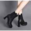 Soft Leather High Heel Boots Female Plus Velvet Genuine Leather